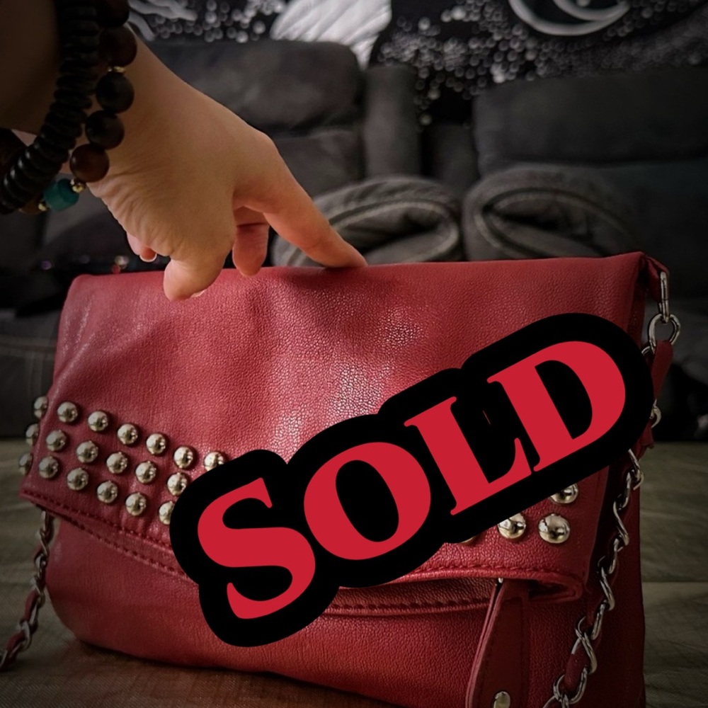 Elegant Red Studded Clutch - Picture 1 of 16